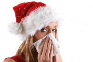 Santa girl having a flu